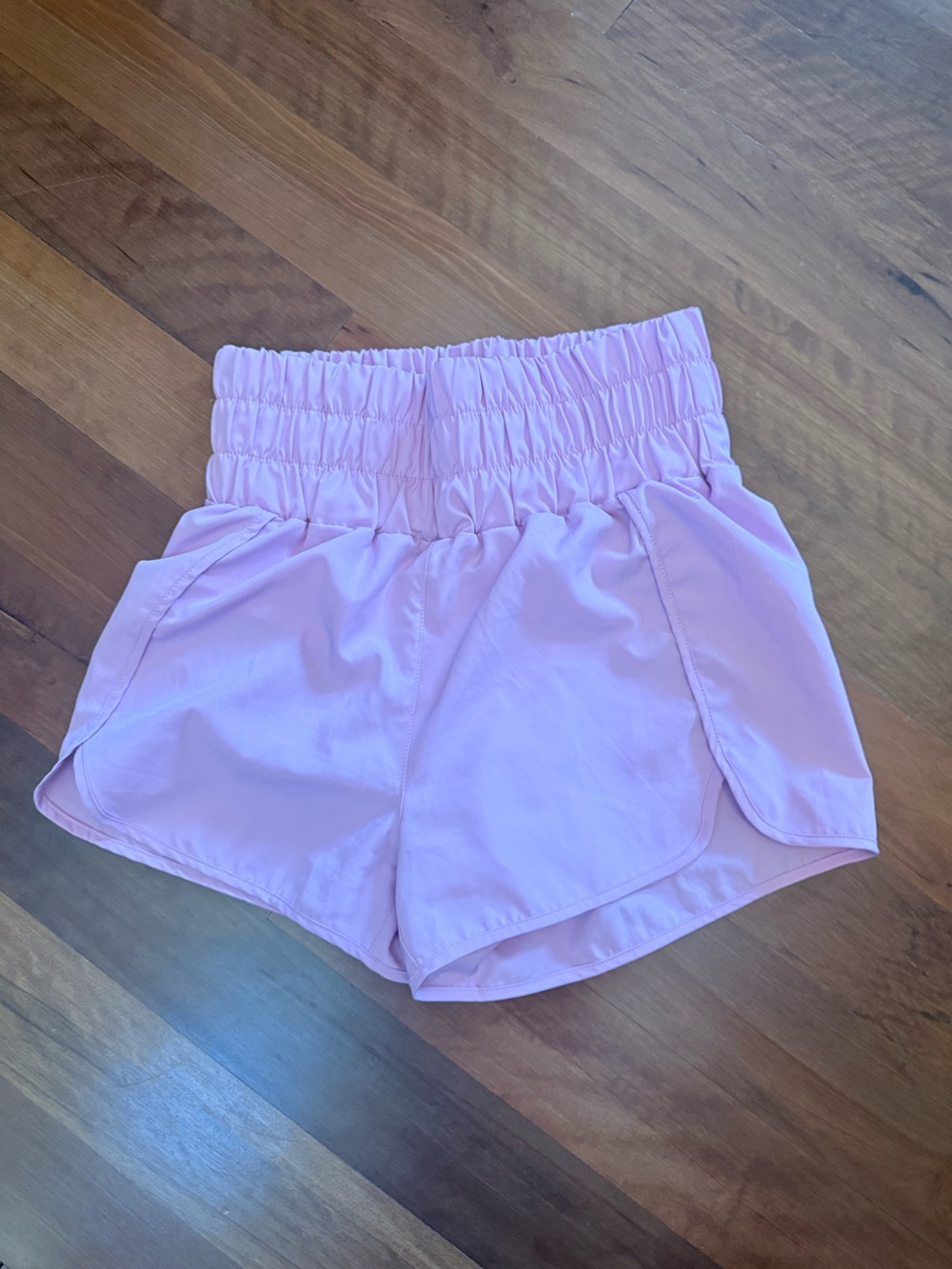 High-Waist Pink Women's Elastic Waist Shorts